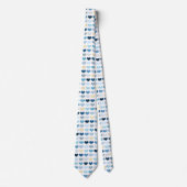 Cravate Chic Moderne Coeurs Bleus Saint Valentin (Devant)