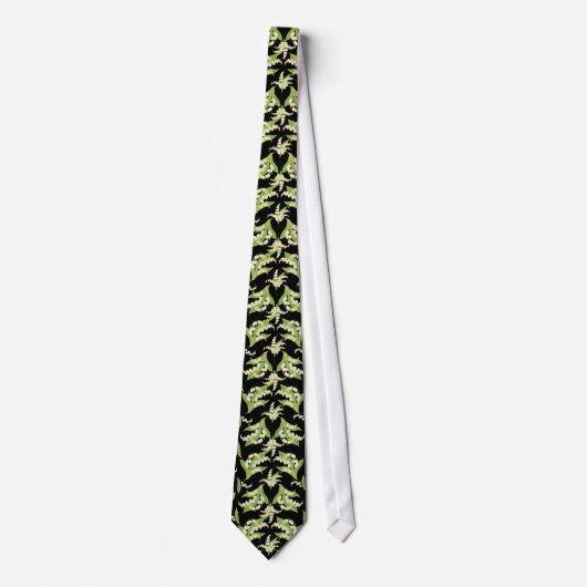 Cravate Chic Necktie : Lys of the Valley sur Black (Devant)