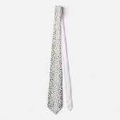 Cravate Chic noir blanc cheetah imprimer motif monogramme (Devant)