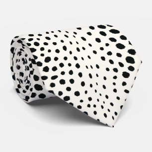 Cravate Chic noir blanc cheetah imprimer motif monogramme