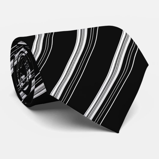 Cravate Chic noir rayé (Roulé)