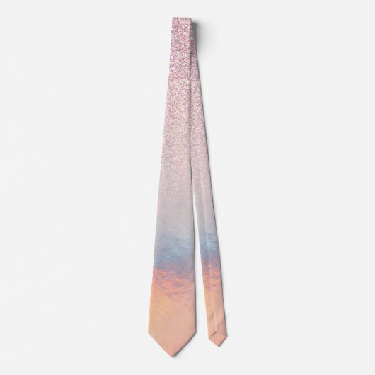 Cravate Chic Parties scintillant rose Iridescente Dégradé  (Devant)