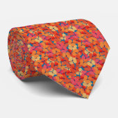 Cravate Chic Pink Orange Jaune Poppies Necktie (Roulé)