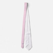 Cravate chic preppy rose marine en vichy motif monogramme (Dos)