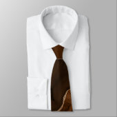 Cravate Chic Rose Brown Parties scintillant or Agate Marbr (Attaché)