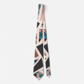 Cravate Chic rose Gold Copper Teal Black Floral Geometric (Devant)
