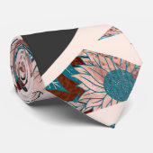 Cravate Chic rose Gold Copper Teal Black Floral Geometric (Roulé)