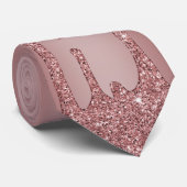 Cravate Chic Rose Gold Parties scintillant gouttes Monogra (Roulé)