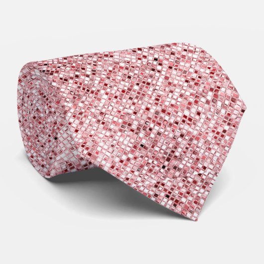 Cravate Chic rose or dégradé brillant mariage (Roulé)