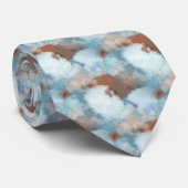 Cravate Chic Taupe Beige Rouge Brown Blanc Bleu Abstrait A (Roulé)