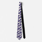 Cravate Chic vavy blue &white floral pattern (Devant)
