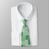 Cravate Chic Vert Shamrocks Faux Patchwork Necktie (Attaché)