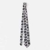 Cravate Chic Vintage roses noires et blanches (Dos)