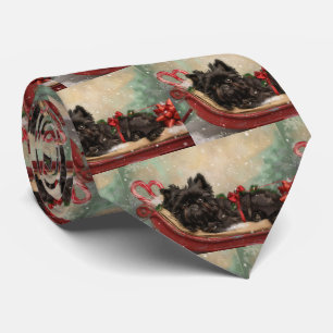 Cravate Chien Affenpinscher Noël Festif