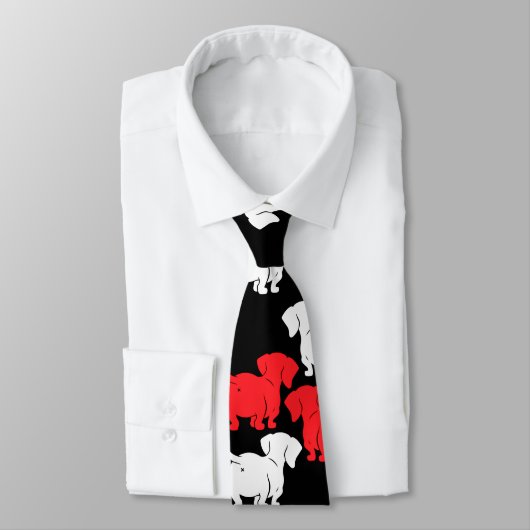 Cravate Chien allemand Dachshund Motifs (Attaché)