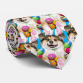 Cravate Chien allongé sur des œufs de Pâques (Roulé)