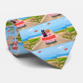 Cravate Chien berger allemand Saint Valentin Coeurs de cam (Roulé)