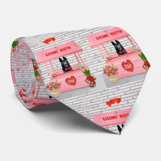 Cravate Chien berger allemand Valentine's Day Kissing Boot (Roulé)