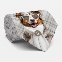 Chien berger australien élégant et monogramme à ca