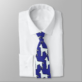 Cravate Chien Blanc Deep Blue (Attaché)