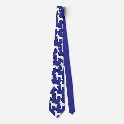 Cravate Chien Blanc Deep Blue (Devant)