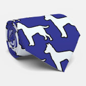 Cravate Chien Blanc Deep Blue (Roulé)