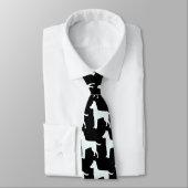Cravate Chien Blanc Noir (Attaché)