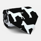 Cravate Chien Blanc Noir (Roulé)