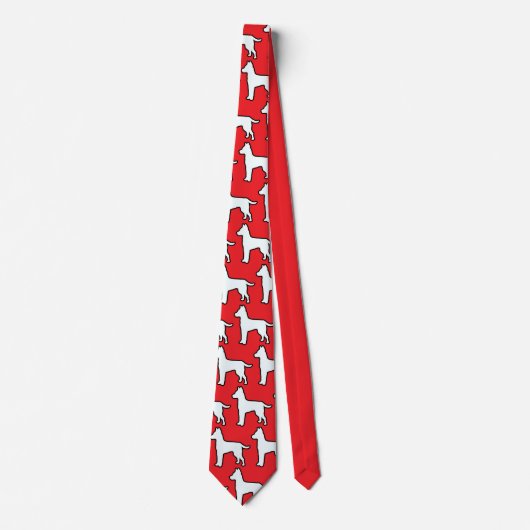 Cravate Chien Blanc Rouge (Devant)