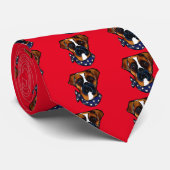 Cravate Chien Boxer 4 juillet (Roulé)