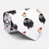 Cravate Chien Caniche avec coeurs Saint-Valentin (Roulé)