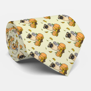 Cravate Chien Carlin d'automne (fawn) Citrouille mignon Fe