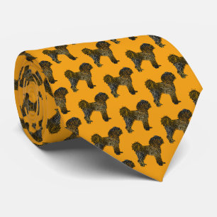 Cravate Chien Cavapo Silhouette Halloween Cou Orange