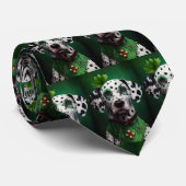 Cravate Chien dalmate en tenue de la Saint Patrick (Roulé)