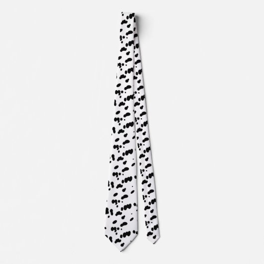Cravate Chien dalmate noir et blanc Spots Motif (Devant)