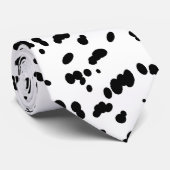Cravate Chien dalmate noir et blanc Spots Motif (Roulé)