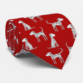 Cravate Chien dalmate rouge (Roulé)