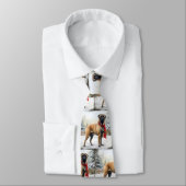 Cravate Chien de Bullmastiff à Noël de neige (Attaché)