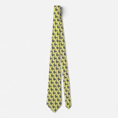 Cravate Chien de caniche Silhouette Jaune et Bleu Jaune Co (Devant)