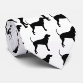 Cravate Chien de Coonhound (noir) (Roulé)