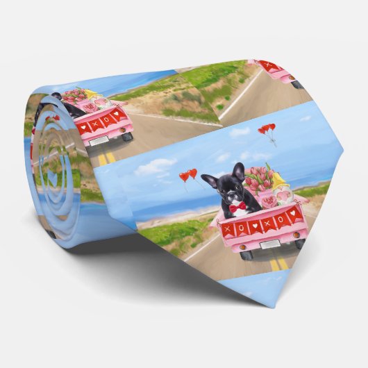 Cravate Chien de la Saint-Valentin (Roulé)