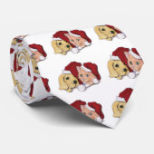 Cravate Chien de Labrador de Noël mignon et chat tigré ora (Roulé)