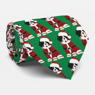 Cravate Chien de montagne bernois Père Noël Paws