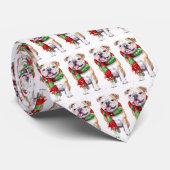 Cravate Chien De Noël Dans Les Snowflakes (Roulé)