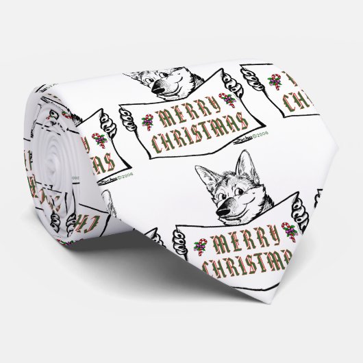 Cravate Chien de Noël : Joyeux Noël ! (Roulé)