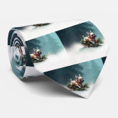 Cravate Chien de Noël neige hiver (Roulé)