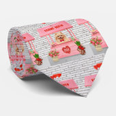 Cravate Chien de Poméranie Valentine's Day Kissing Booth (Roulé)