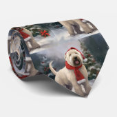 Cravate Chien de Terrier rouillé en Noël de neige (Roulé)