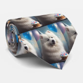 Cravate Chien d'eskimo américain avec anniversaire de ball (Roulé)