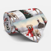 Cravate Chien du Labrador à Noël de neige (Roulé)